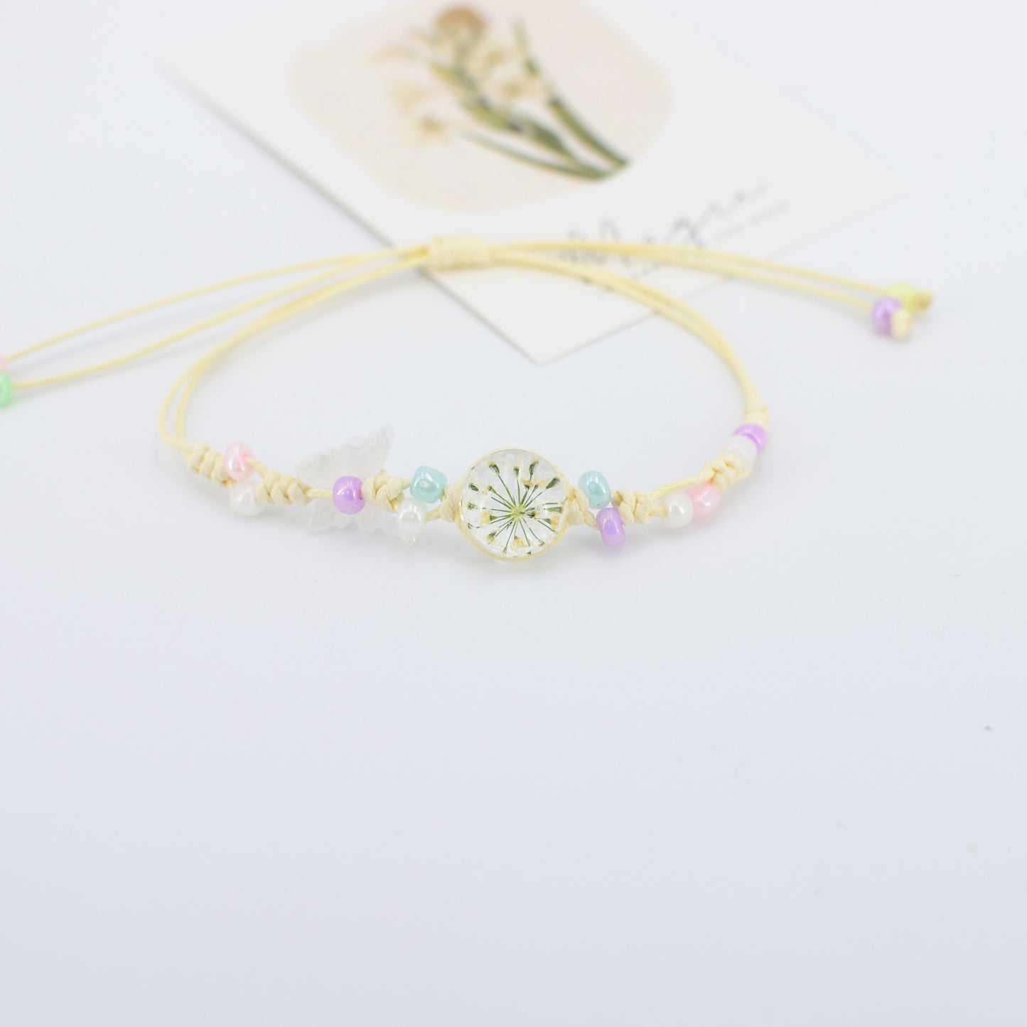 Dried Flower Preserved Fresh Real Butterfly Bracelet