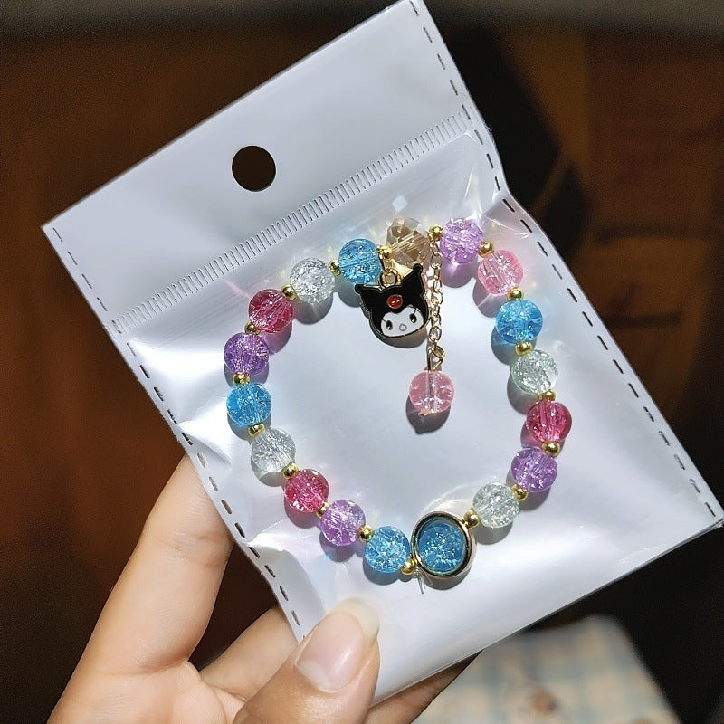 Cartoon Crystal Colored Glaze Flower Beaded Colorful Gift Box Bracelets