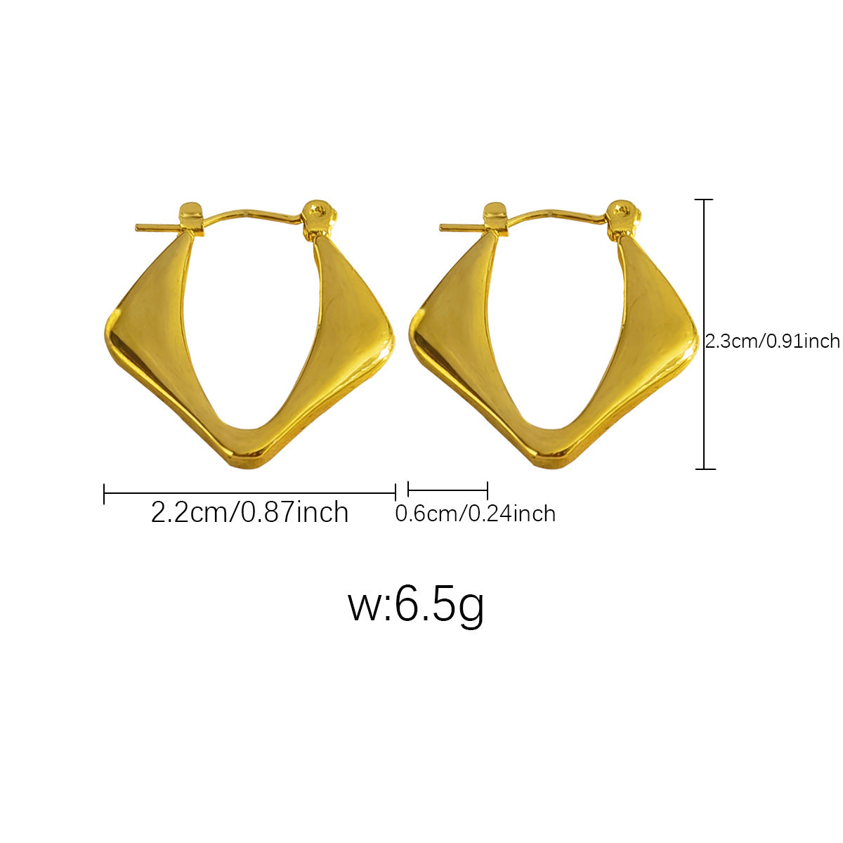 Women's Stainless Steel Hydraulic Gold Plated Ear Clip Earrings