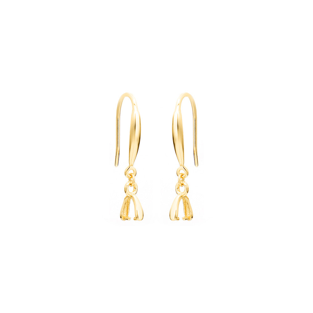 Sterling Sier Stamping Clipped Button Classic Style Personalized Ear Hook