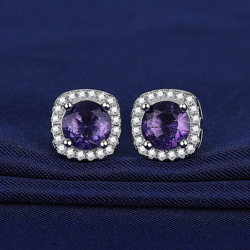 Moissanite Ear Female With Hearts Sterling Earrings