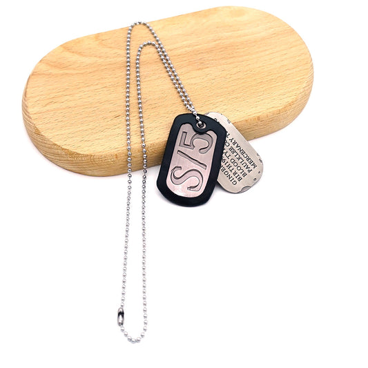 Anime Black Street Bandit Dog Tag Necklaces