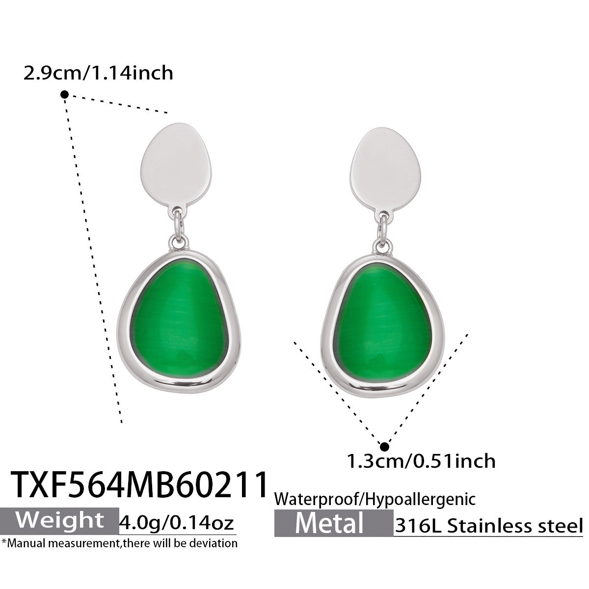 Li Affordable Luxury Style Cut Water Drop-shaped Opal Female Stainless Necklaces