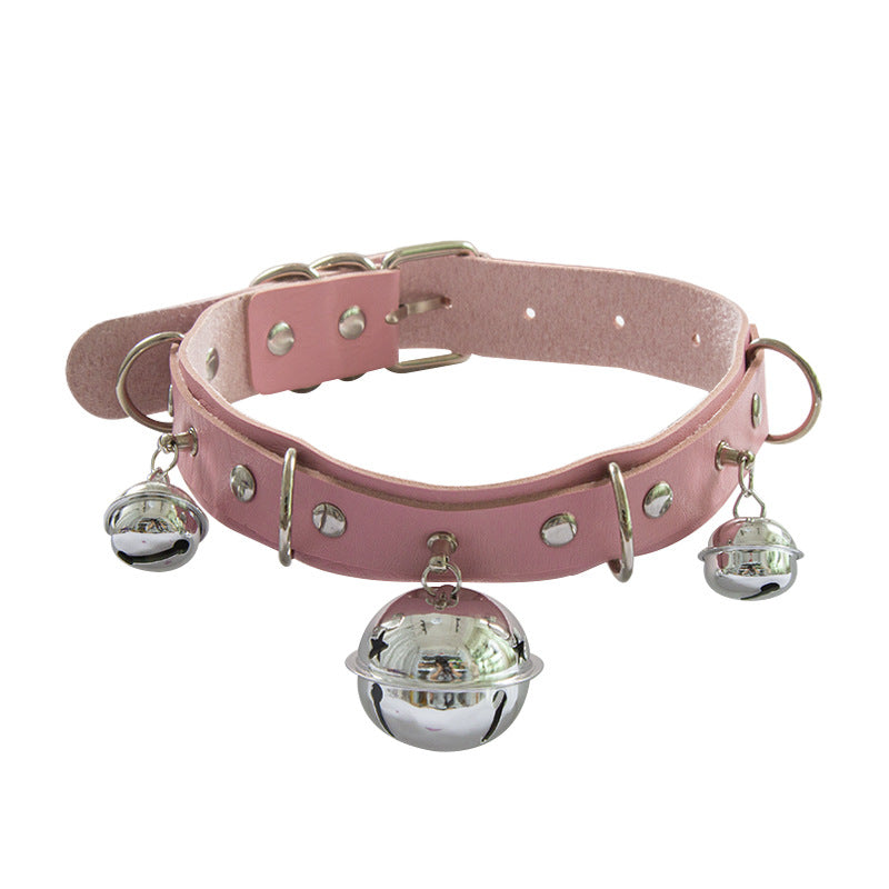 Sexy Punk Street Racket Nightclub Bell Chain Neck Bandana Exaggerated Collar