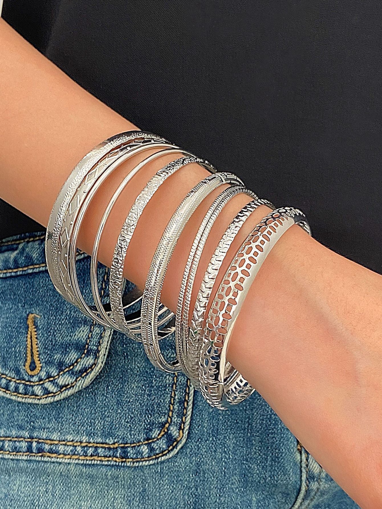 Trendy Alloy Combination Punk Hip Hop Bracelets