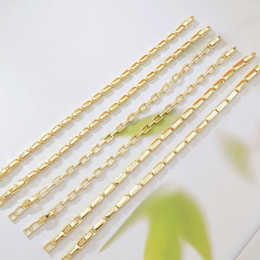 Gold Texture Rectangular Bamboo Glossy Stitching Bracelet