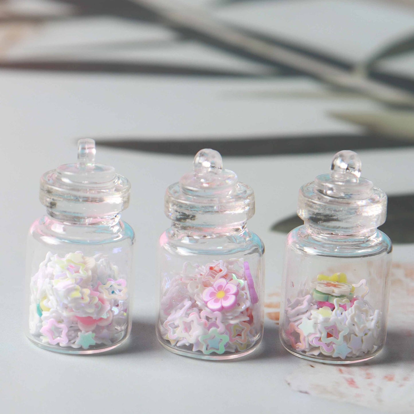Glass Star Sequins Drift Bottle Car Decorations Jewelry Accessories