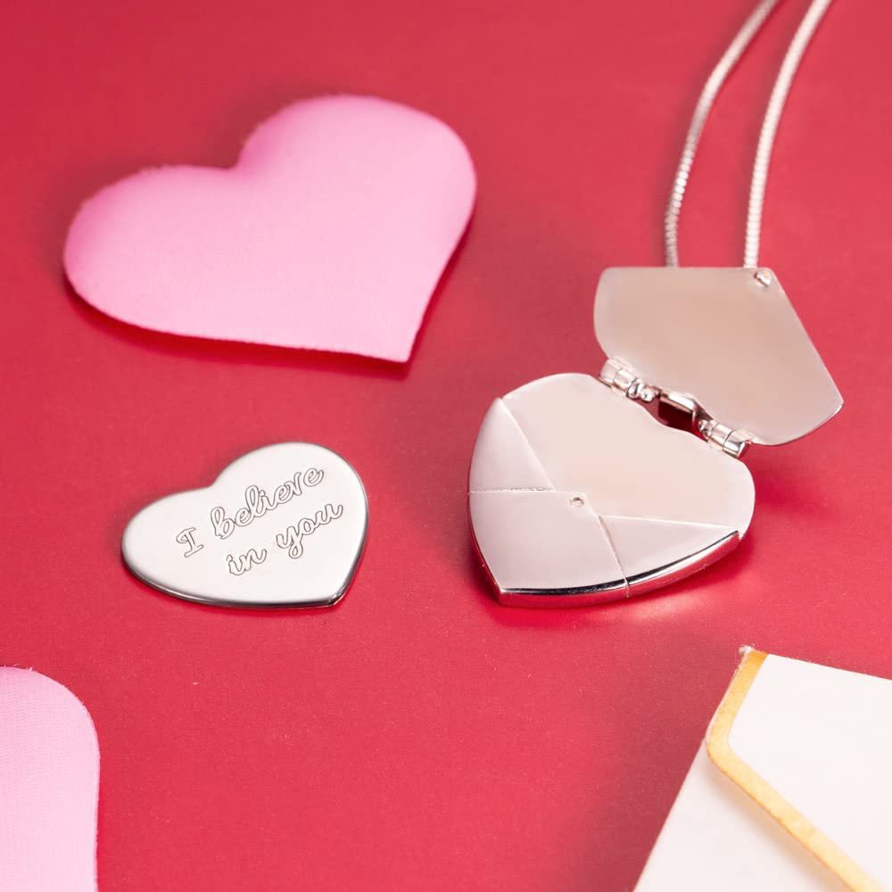 Open Heart-shaped Envelope Family Memorial Jewelry Necklaces