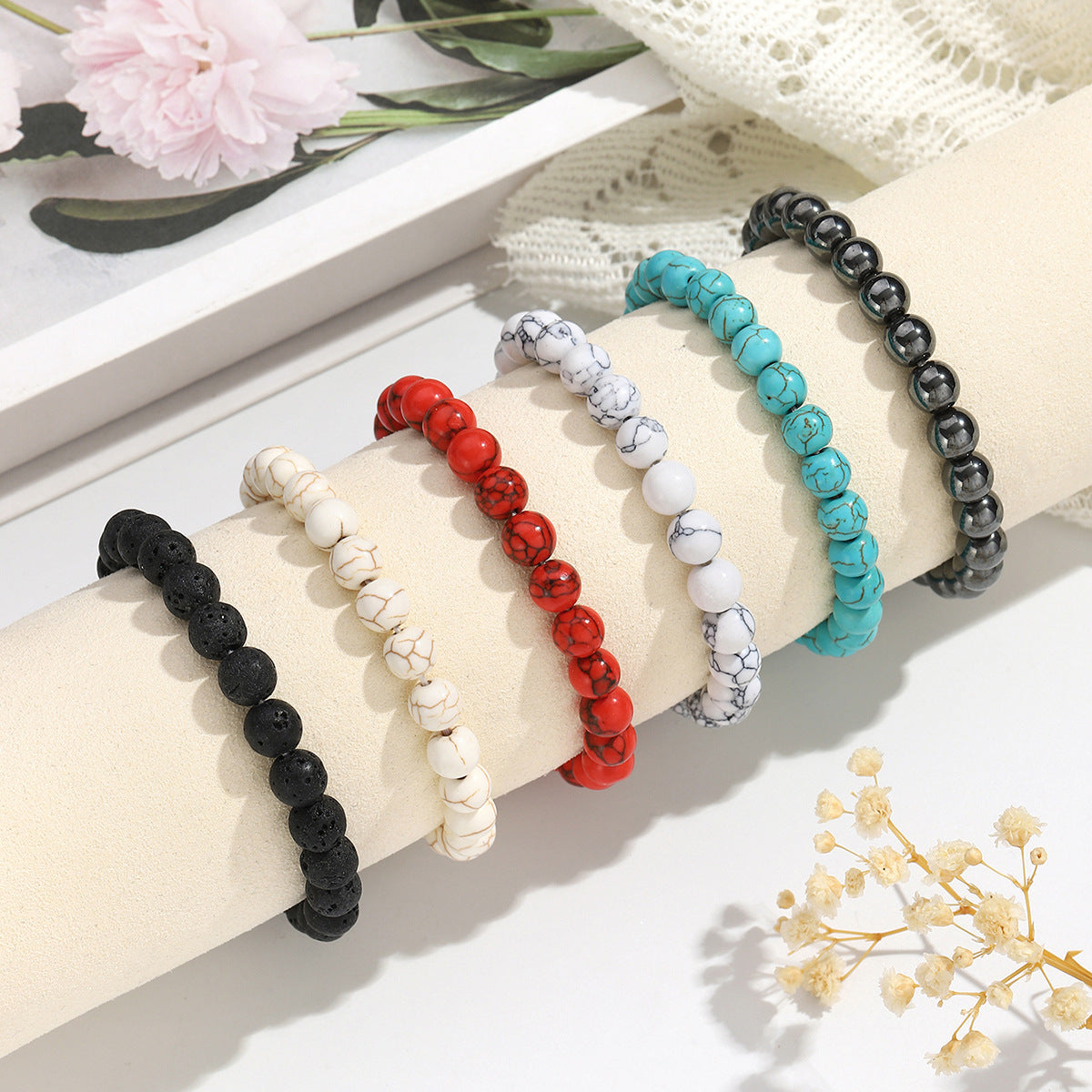 Natural Turquoise String Beads Unisex Couple Gift Fashion Bracelet