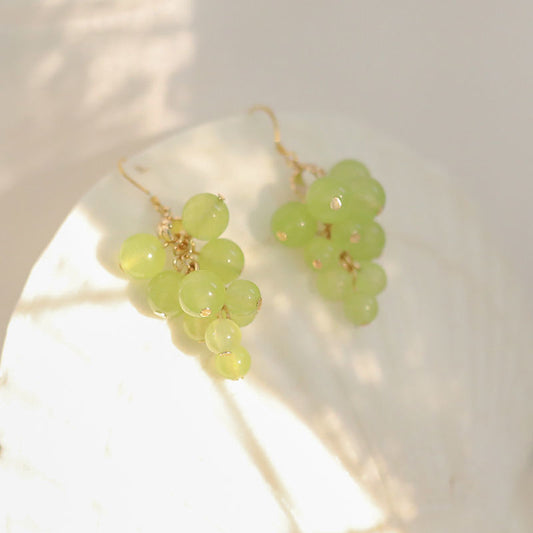 Candy Color Sweet Fresh Green Grape Earrings