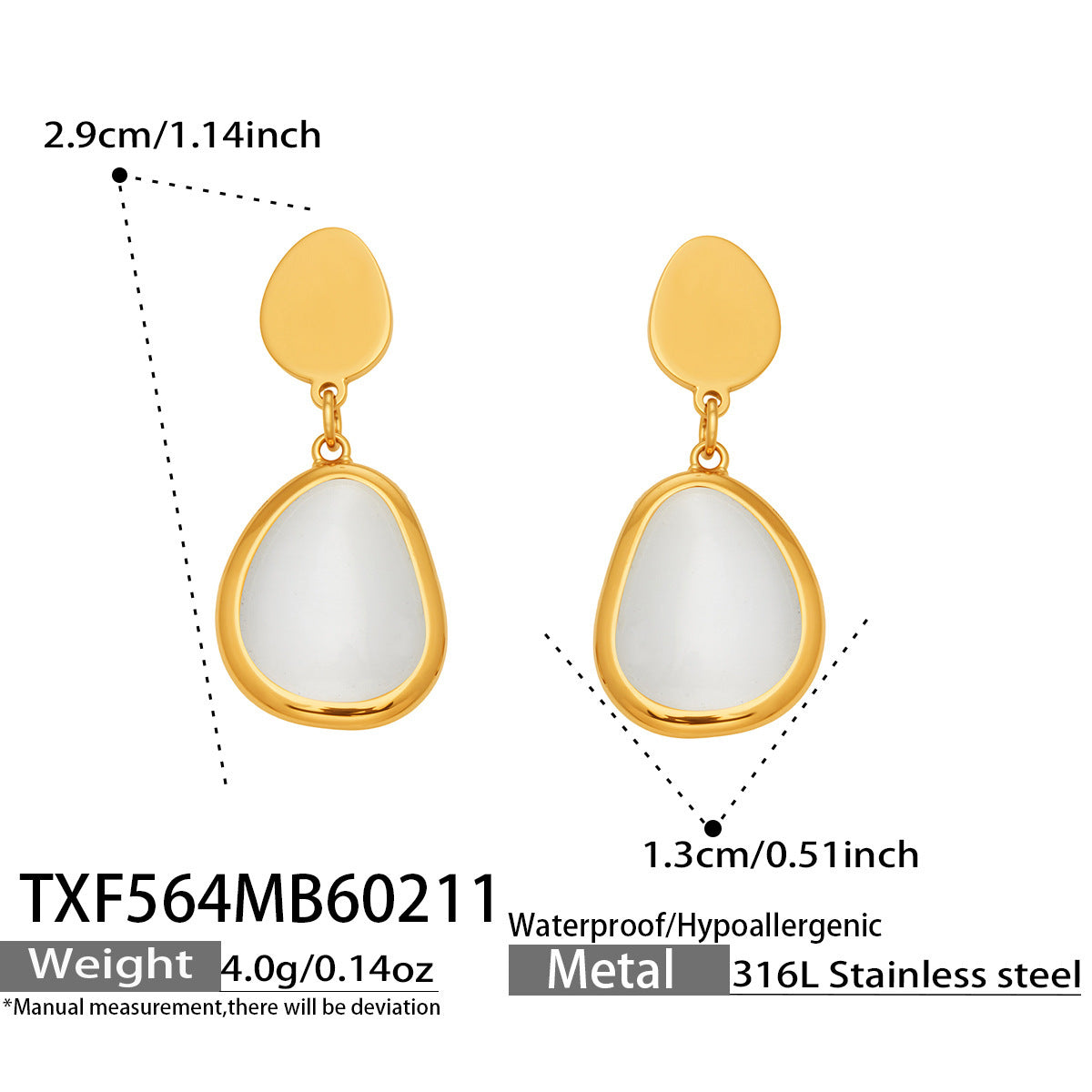 Li Affordable Luxury Style Cut Water Drop-shaped Opal Female Stainless Necklaces
