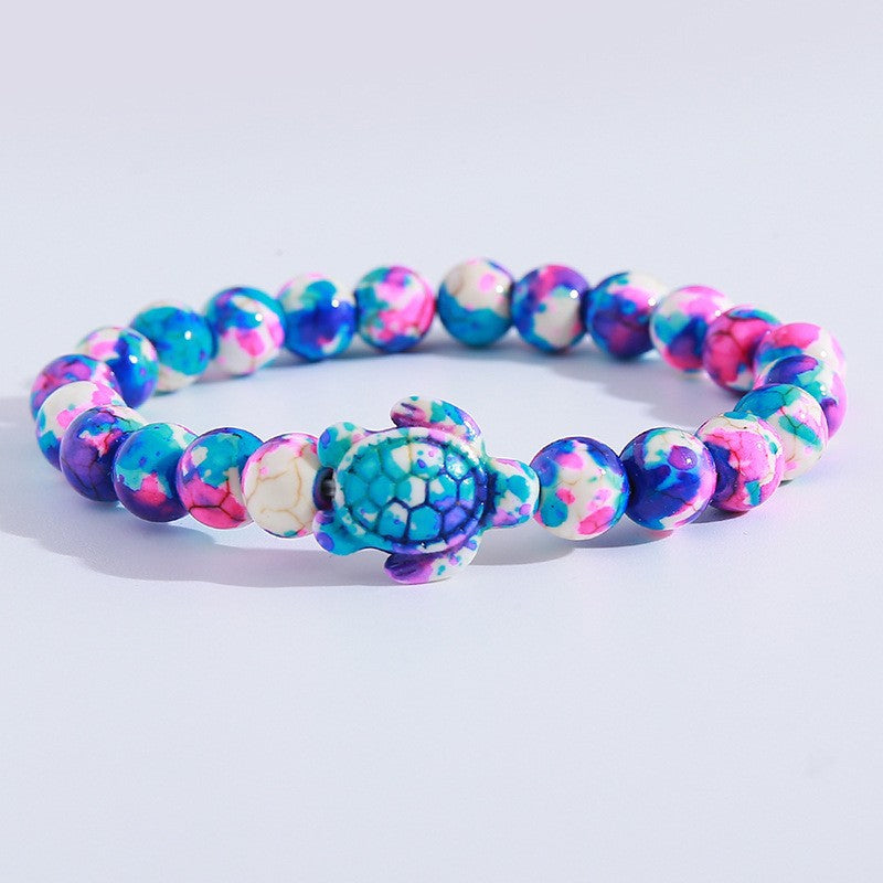 Women's Hand Cross Color Wooden Bead Beaded Bracelet