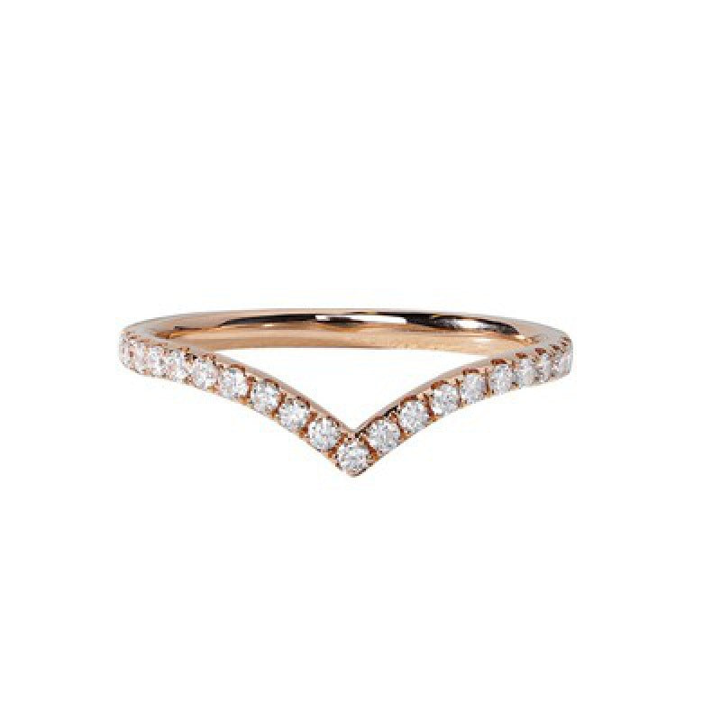 Moissanite V-shaped Row Diamond Stacked Female Rings