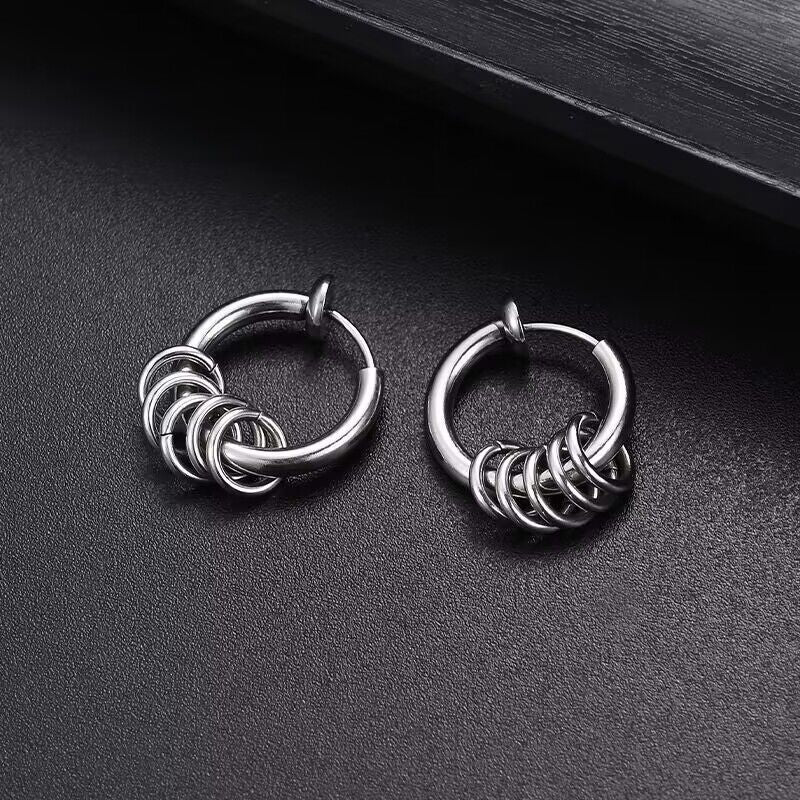 Women's & Men's Trendy Titanium Steel Small Circle Retro Style Simple Earrings