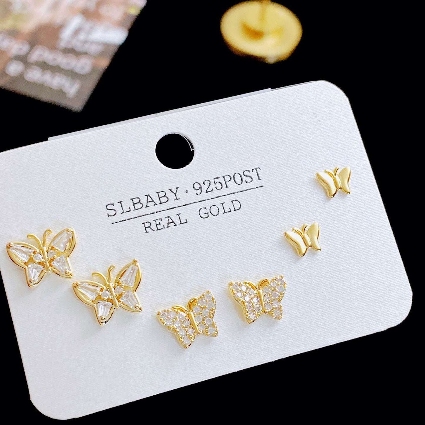 Micro Inlaid Zircon Pearl Commuter Three Pairs Earrings