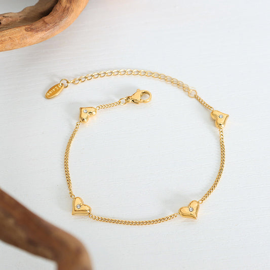 Style Inlaid Zircon Peach Heart Fashion Necklaces