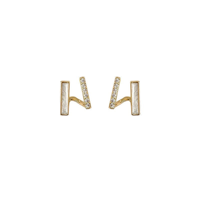 Women's Irregular Drop Oil Zircon For Trendy Light Luxury High-grade Stud Earrings