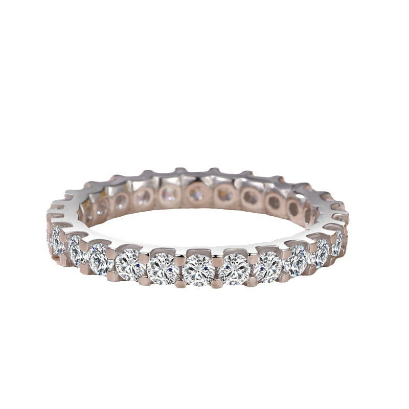 Women's Starry Single Row Full Diamond Simulation Affordable Luxury Ring