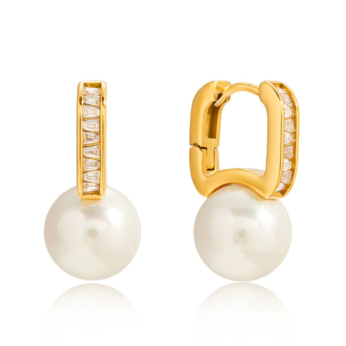 Stainless Steel Resin Pearl Light Luxury Niche Earrings