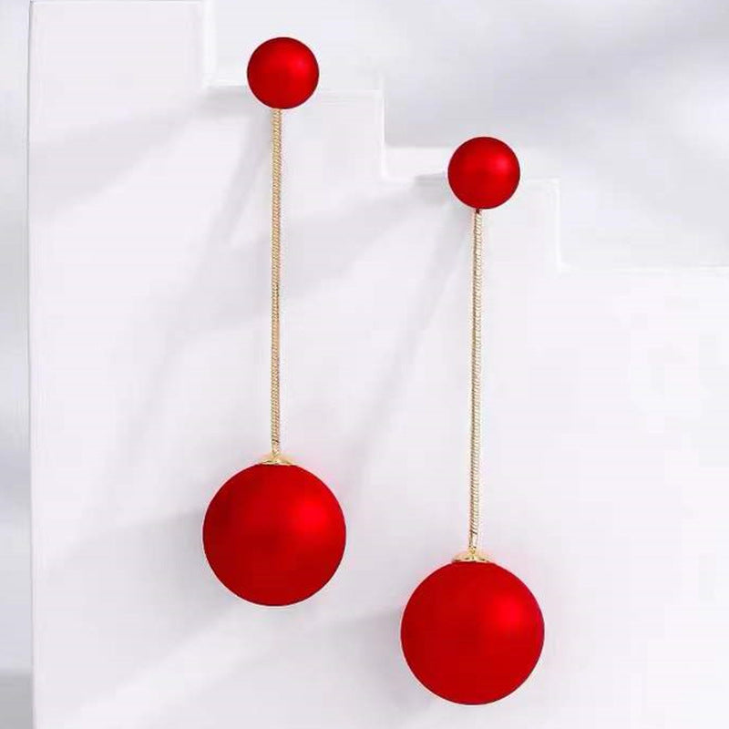 Women's Sier Needle Mermaid Pearl Retro Simple Graceful Earrings