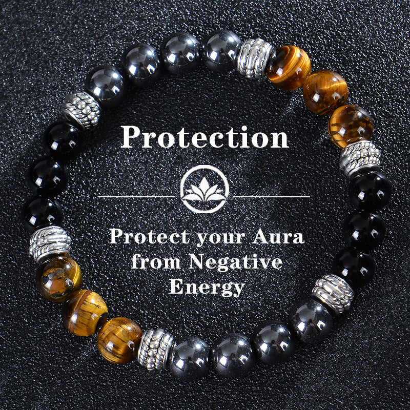 Natural Tigereye Obsidian Black Magnet Stone Bracelets