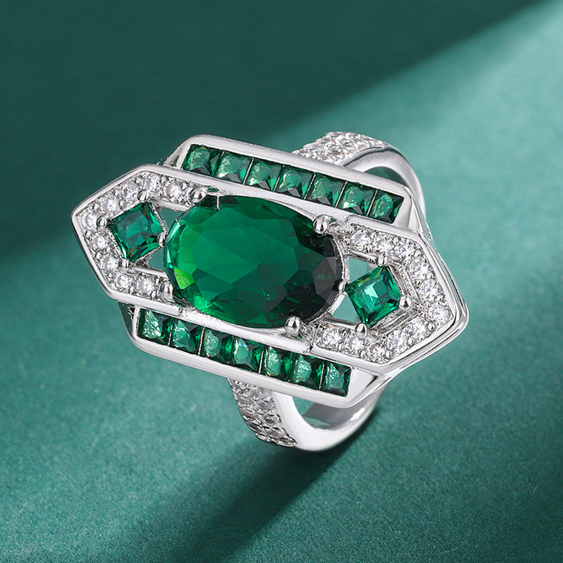 Classical Style Chinese Emerald Retro High-grade Jewelry Set