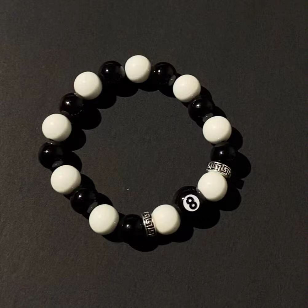 Men's Volcanic Rock Map Stone Beaded Weave Bracelet