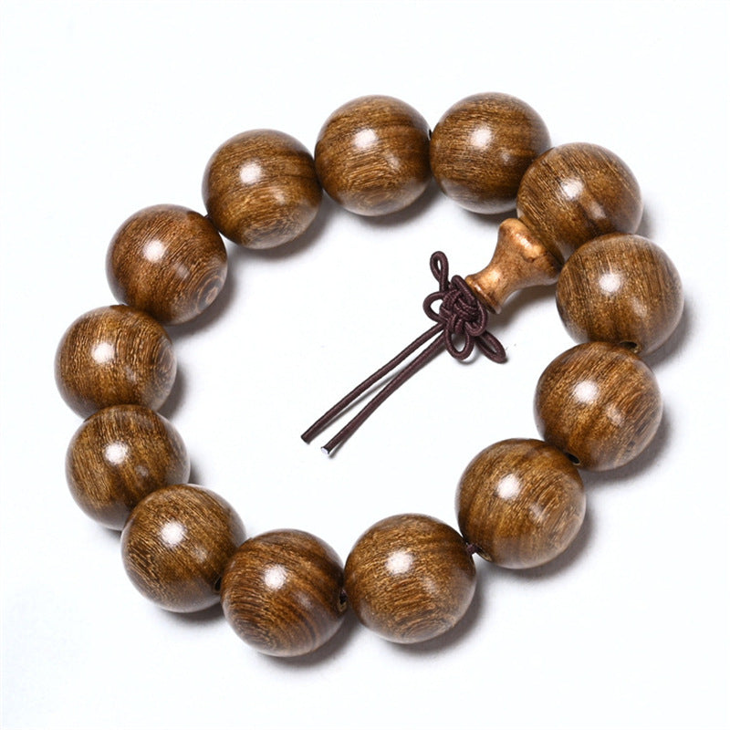 Women's & Men's Golden Sandalwood Submerged Buddha Beads Stall Bracelets