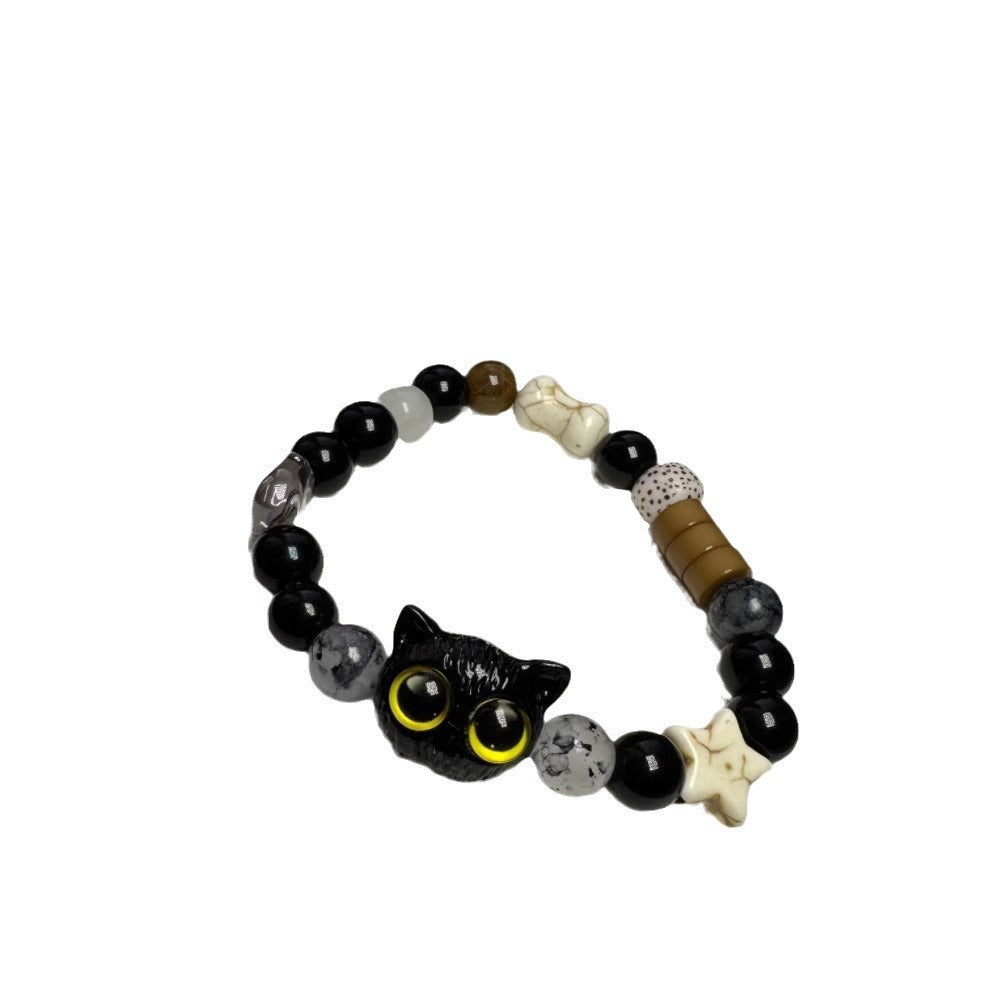 Black Sesame Kitty Cat White Cute Bracelets