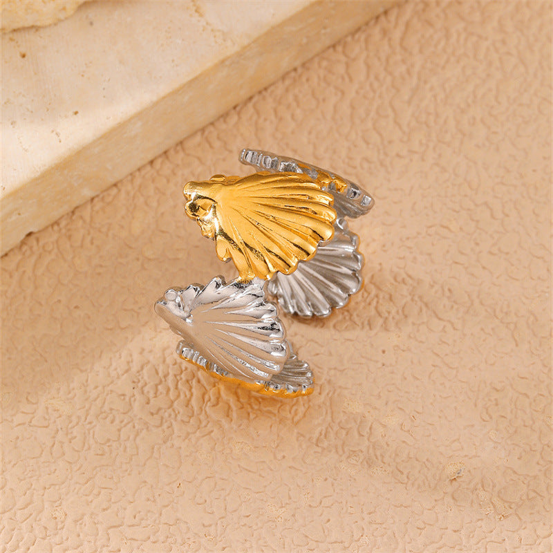 Fashion Stainless Steel Ocean Summer Beach Style Female Popular Opening Rings