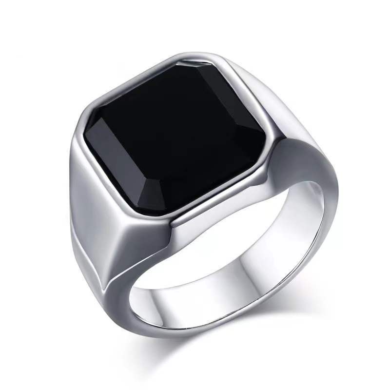 Men's Epoxy Shiny Gold Fashion High Sense Punk Hip Ring