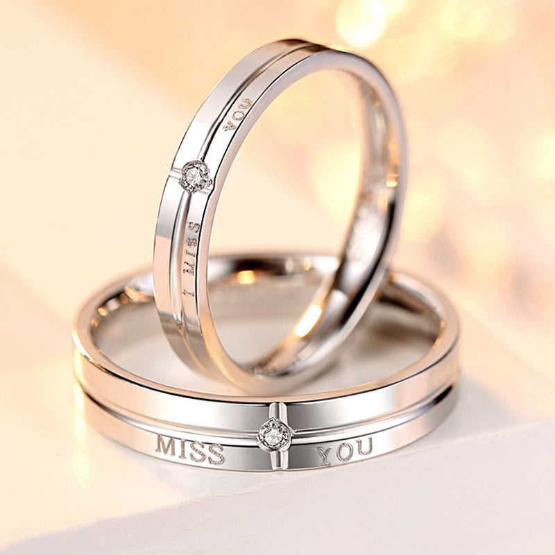 Sterling Sier Inner Arc Diamond Personality Rings
