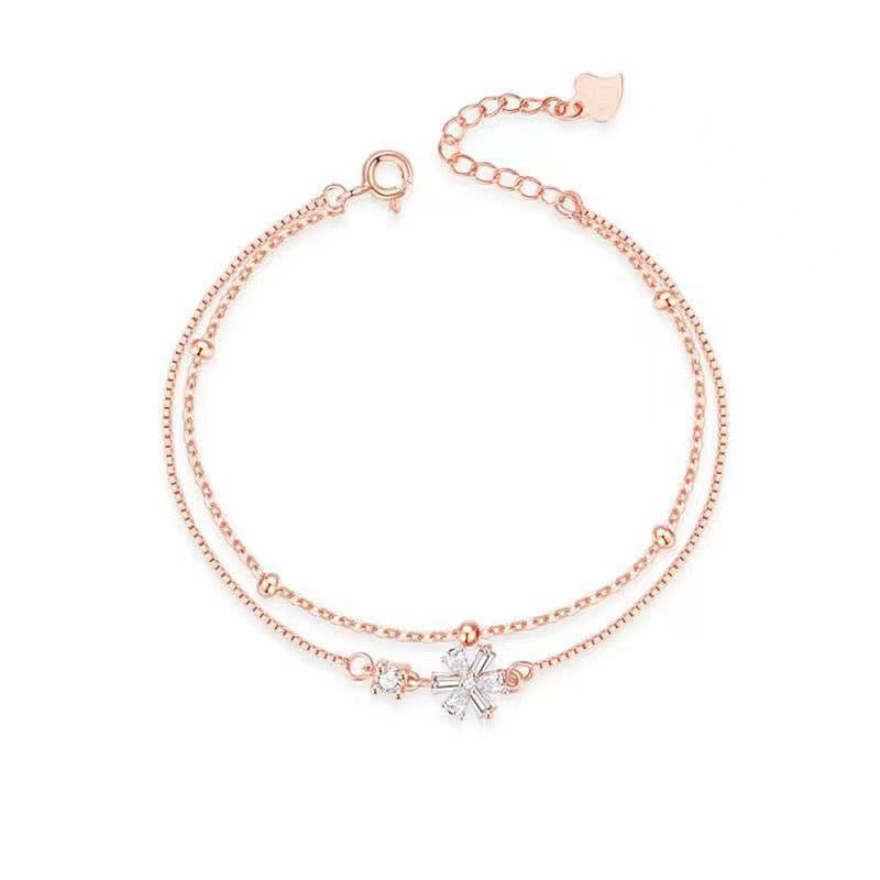 Women's Cherry Blossom For Design Trend Diamond Zircon Bracelet