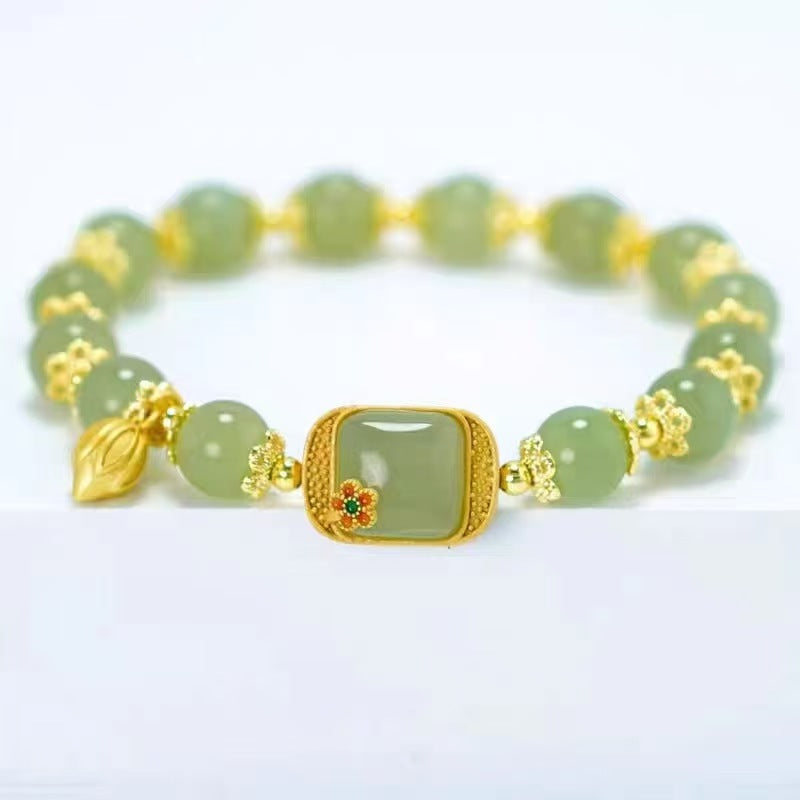 Chinese Style Square Sugar Lotus Beaded Female Exquisite Girlfriends Lucky Bracelet