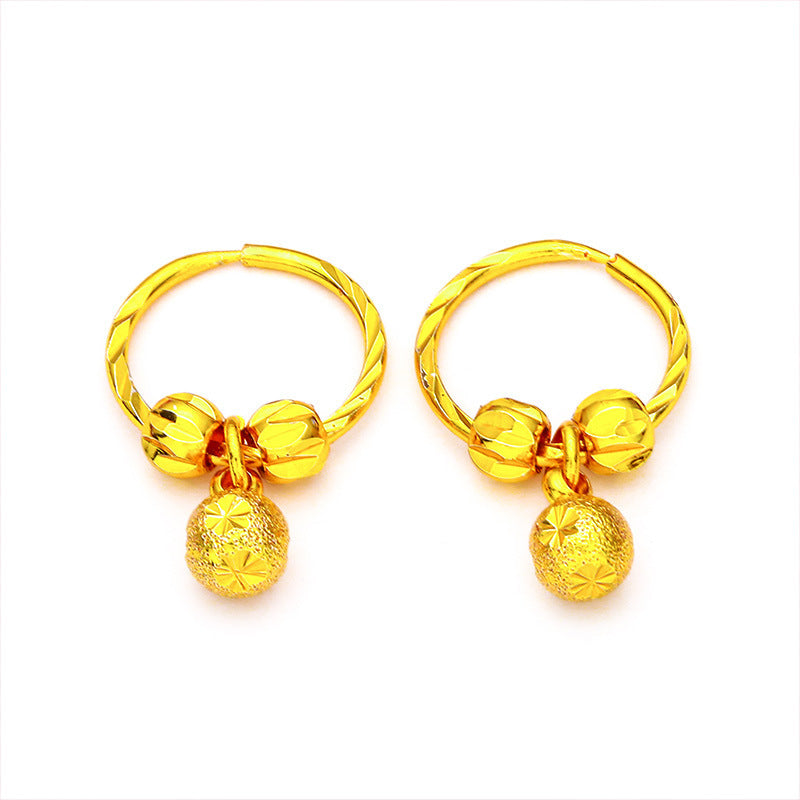 Women's Beads For Vietnam Placer Gold Dull Earrings