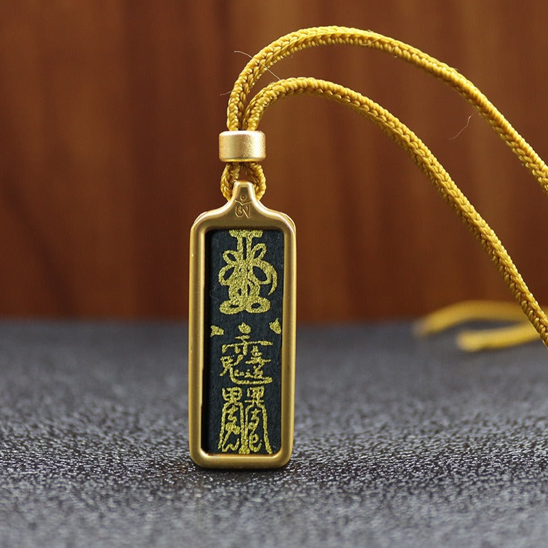 Mini Titanium Steel Hand Painted Golden Outline Small Necklaces
