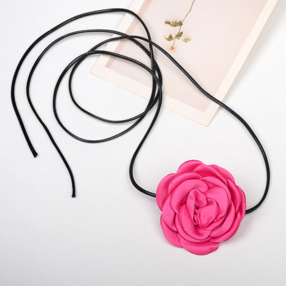 Camellia Rose Flower Sweet Three-dimensional Waist Necklaces