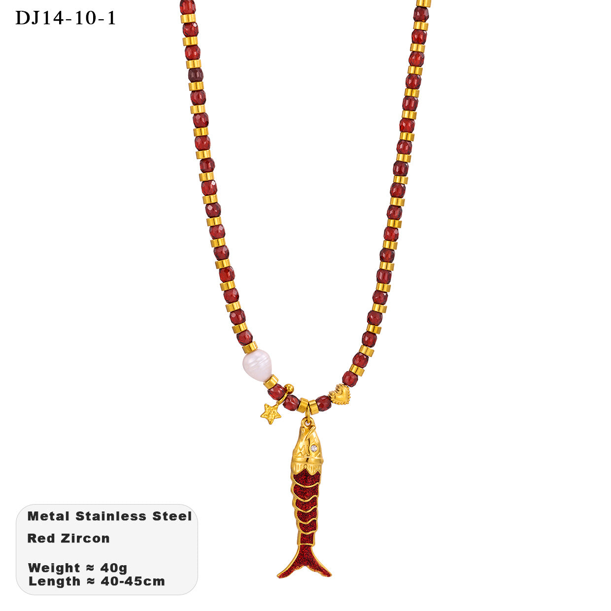 Women's Style Fish-shaped For Hawaii Vacation Handmade Natural Stone Necklace