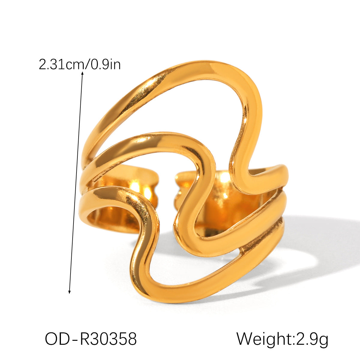 Women's Gold Stainless Steel Niche High-grade Titanium Ring