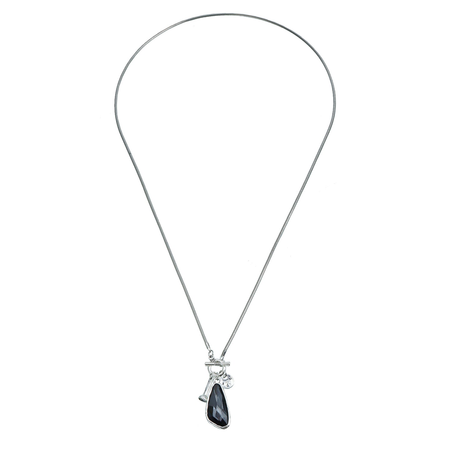 Women's Pattern Cut Black Diamond Trendy Long Winter Street Shot Sweater Necklace