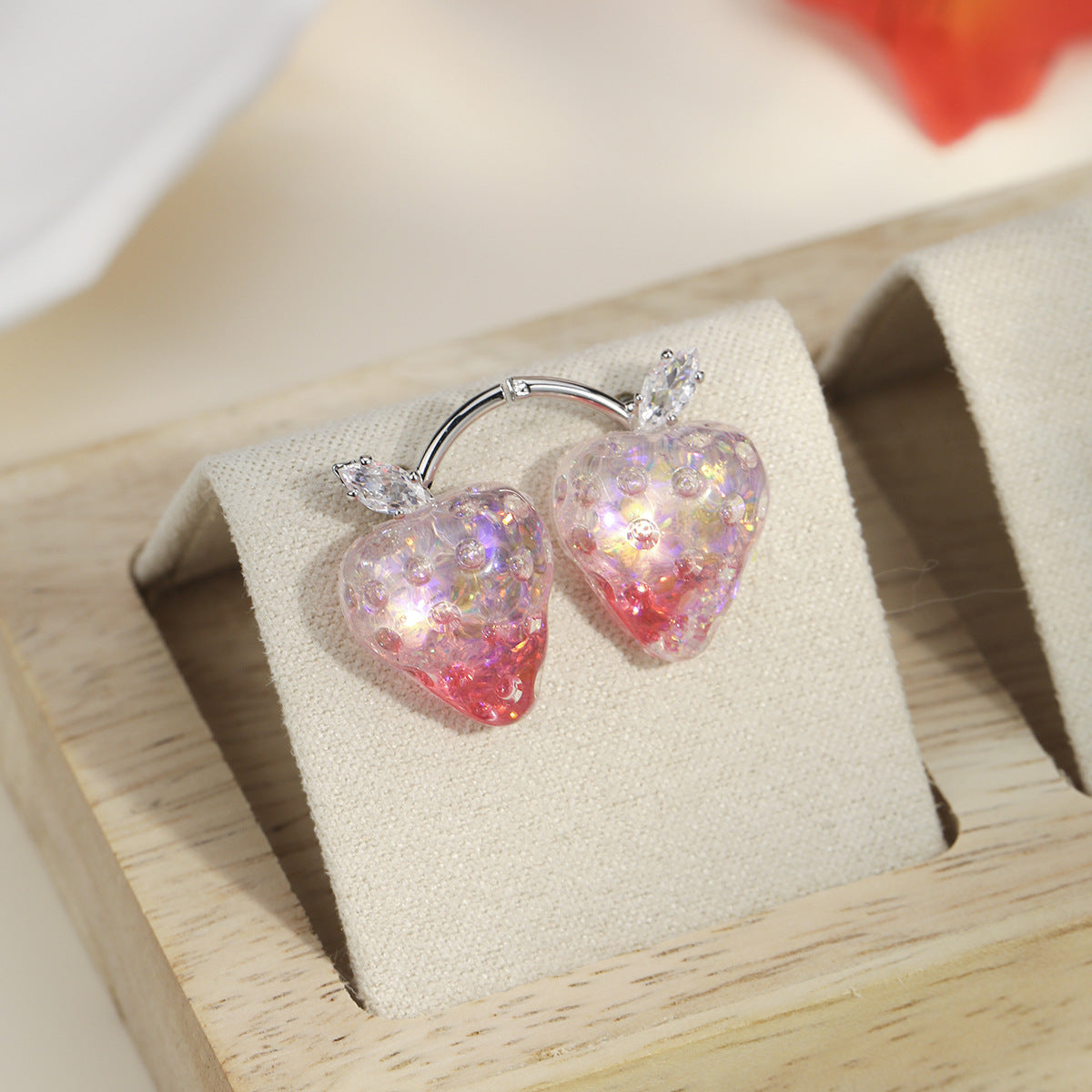 Strawberry Jelly Sweet Cute Girly Temperamental Hipster Stud Earrings