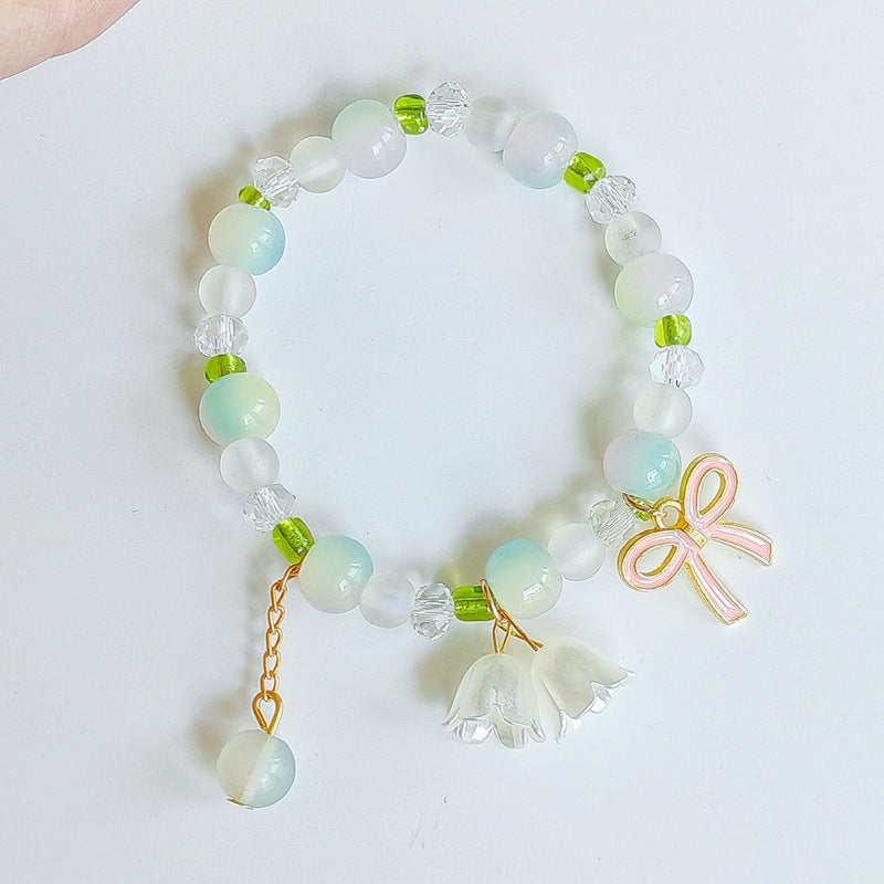 Two-color Lily Female Temperament Small Crystal Bracelet