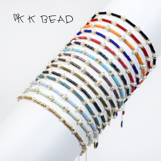 Women's Bead Hand-woven Freshwater Pearl Bohemian Beads Bracelets