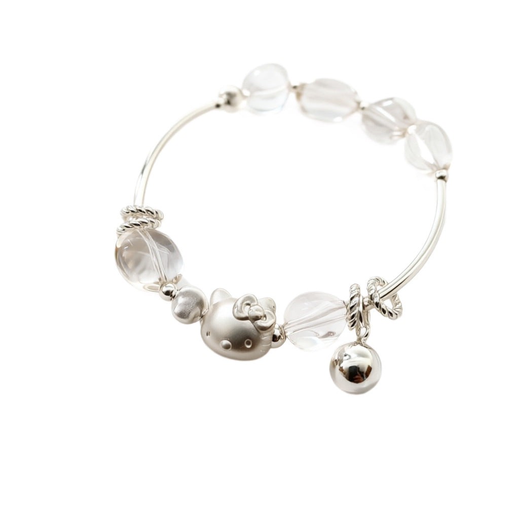 Clear Irregular White Crystal Beaded Fashionable Fresh Cute Cartoon Bracelet