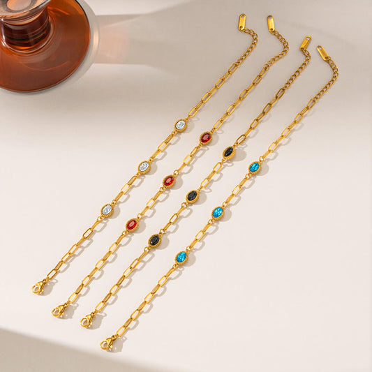 Commodity Titanium Steel Female Light Luxury Simplicity Gold Plated Bracelet
