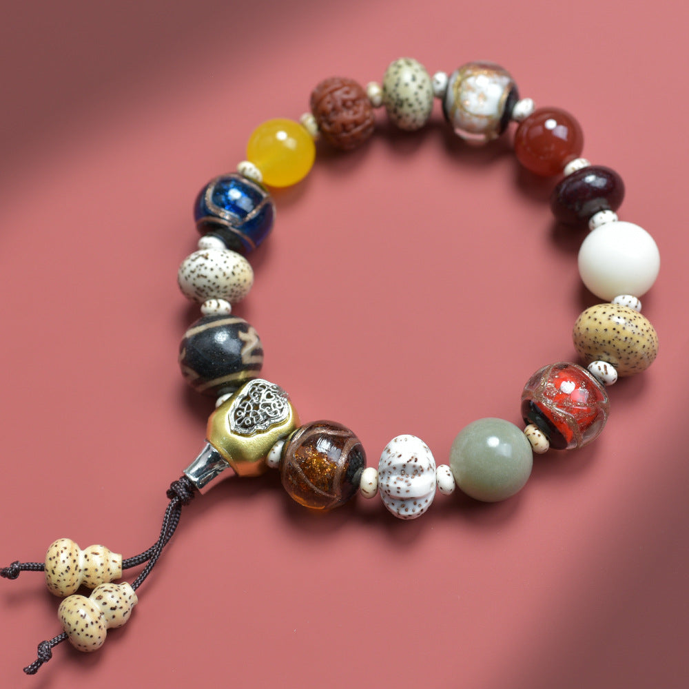 Seed Bodhi Female Eighteen Prayer Beads Charm Bracelet