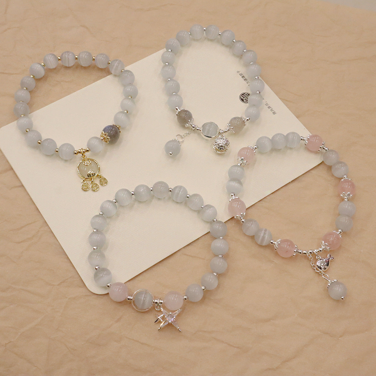 Chinese Sweet Fresh Natural Opal Gray Moonlight Graceful Trendy Bracelet