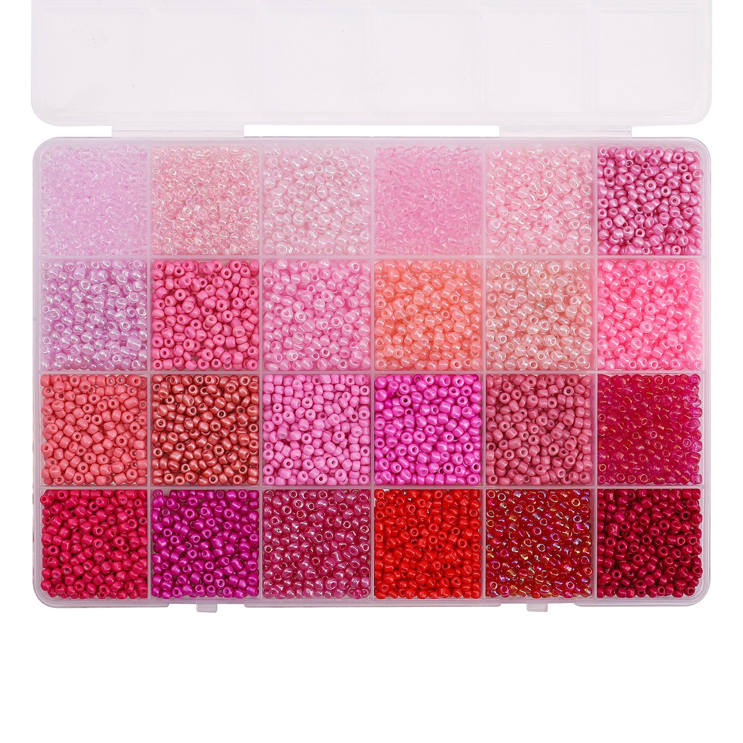 Grid Glass Color Straight Hole Bead Box Jewelry Accessories