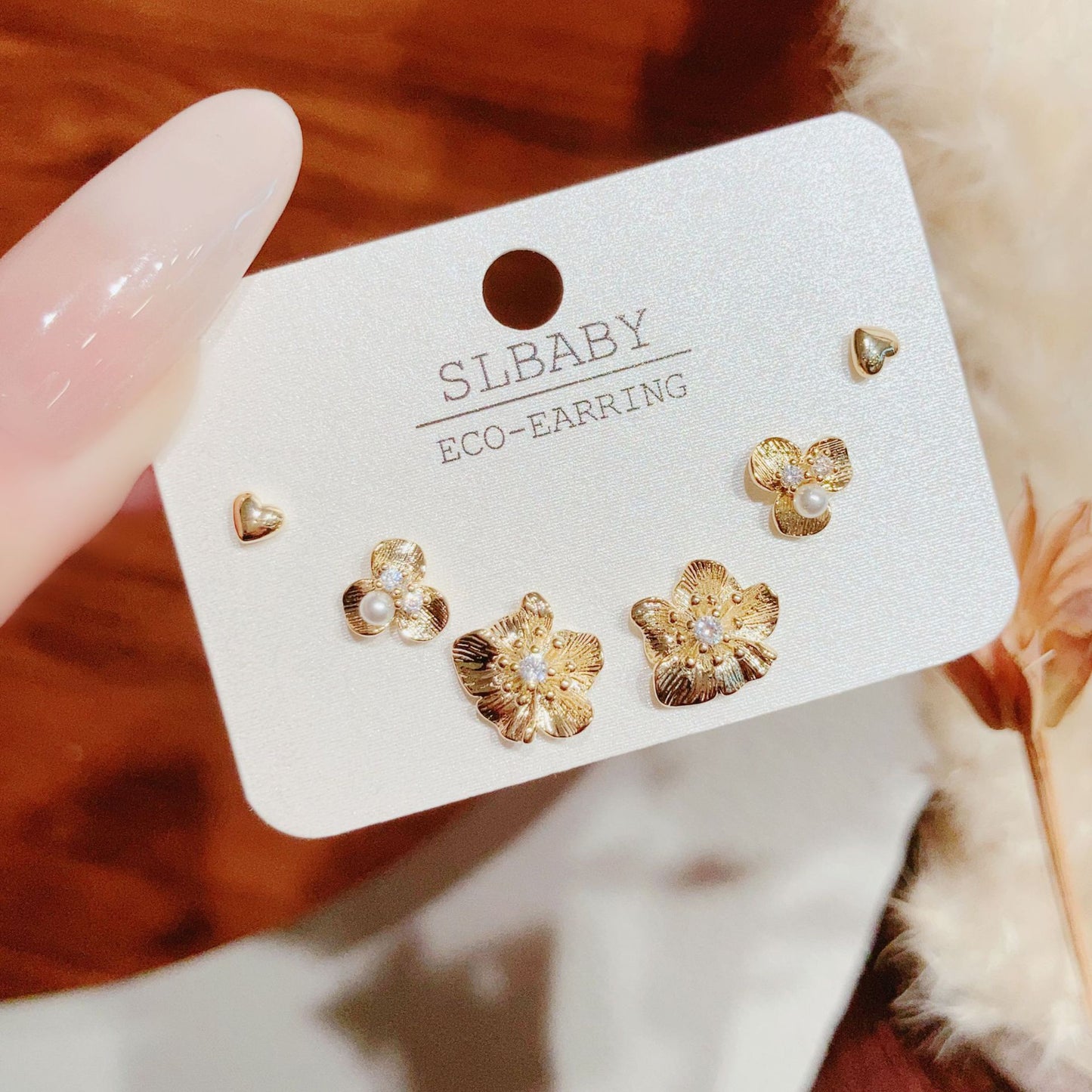 Summer Simple Style Temperament Three Pairs Of Butterfly Rings