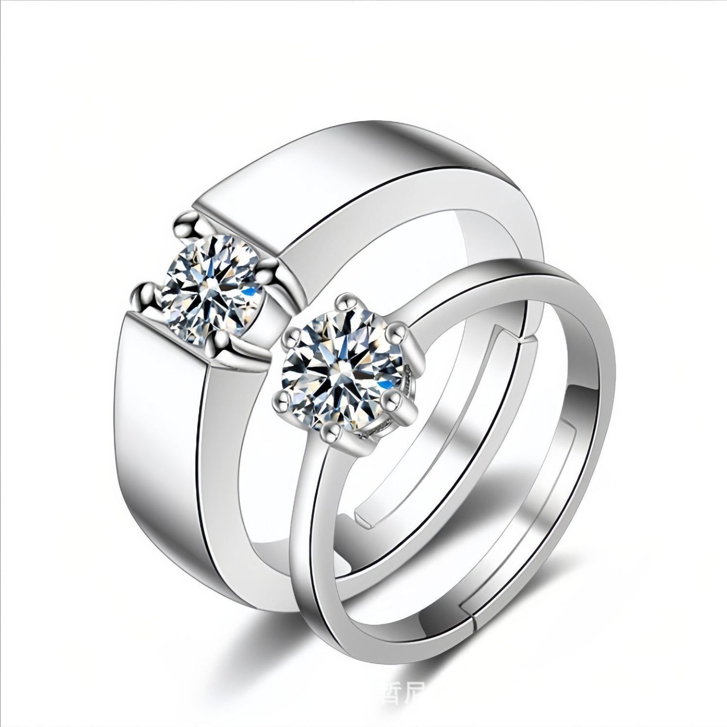 Simulation Wedding Karat Live Mouth Female Fake Diamond Couple Props Ring
